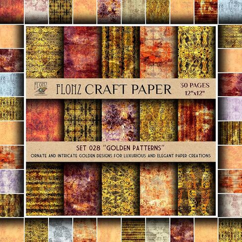 Scrapbook Paper (30 pages 12"x12") Vintage Blooms: Elegant Antique Floral Designs for Timeless and Sophisticated Paper Creations FLONZ Vintage Styled Double Sided Paper Pad for Craft Cardmaking in Saudi Arabia
