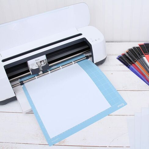 Threadart Navy 10 "x 12" Glitter Transe Transfer Vinyl Sheets | 12 ورقة حزمة حزمة | ألوان بريق | متوافق مع الكريكوت صورة ظلية و Cameo | HTV in Kuwait