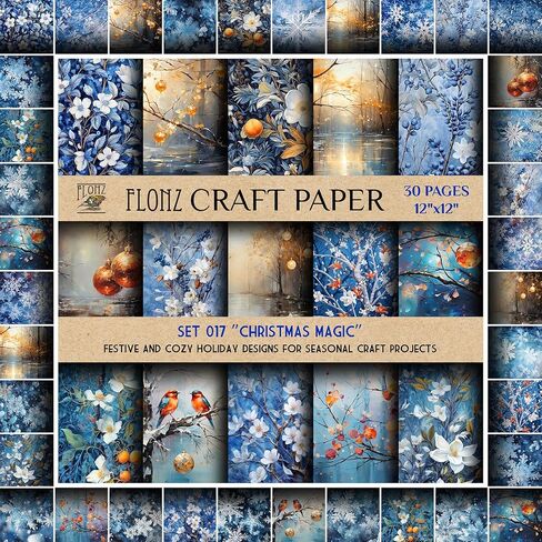 Scrapbook Paper (30 pages 12"x12") Vintage Blooms: Elegant Antique Floral Designs for Timeless and Sophisticated Paper Creations FLONZ Vintage Styled Double Sided Paper Pad for Craft Cardmaking in Saudi Arabia