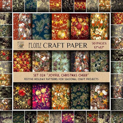 Scrapbook Paper (30 pages 12"x12") Vintage Blooms: Elegant Antique Floral Designs for Timeless and Sophisticated Paper Creations FLONZ Vintage Styled Double Sided Paper Pad for Craft Cardmaking in Saudi Arabia
