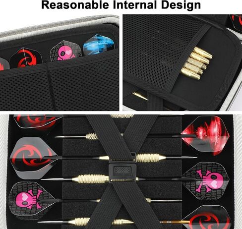 Iesooy Dart Case for 12 Darts, Dart Carrying Storage Holder case for Dart Tips/Shafts/Flights（Black） in Kuwait