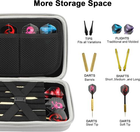 Iesooy Dart Case for 12 Darts, Dart Carrying Storage Holder case for Dart Tips/Shafts/Flights（Black） in Kuwait