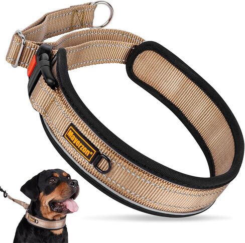 Mayerzon Martingale Dog Collar, 2 inch Wide Reflective Walking Collar for Large Medium Dogs, Adjustable Nylon No Pull Dog Collar with Buckle for Training Pitbull German Shepherd Rottweiler Dobermann in Saudi Arabia