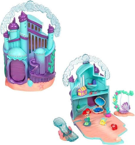 DISNEY STORE Official Frozen Castle Micro Play Set, Micro Toy Set Includes Elsa, Anna & Olaf Micro Figures, Travel Toy Portable Playset with Handle, Travel Toys with Surprise Reveals in Saudi Arabia