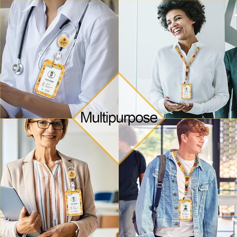 Teacher Lanyards for Id Badges Ajustable, Cute Apple Badge Reel Heavy Duty with Carabiner Clip, Fashionable ID Badge Holder with Breakaway Lanyard for Women Work Office Nurse Doctor Student Gifts in Saudi Arabia