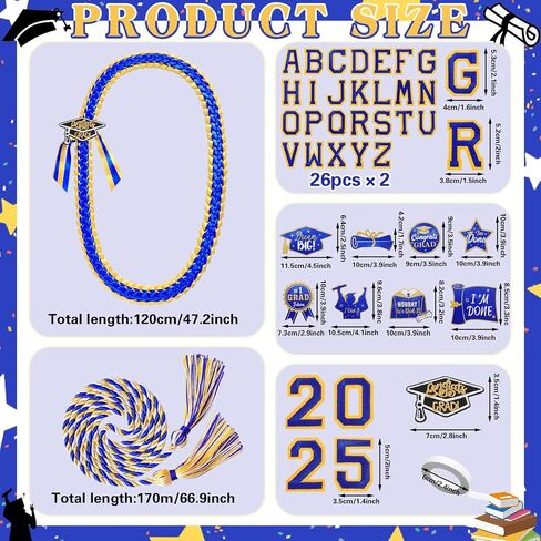 Graduation Lei Class of 2025 Money Leis for Graduation 2025 Ribbon Lei with Braided Necklace Glitter Patches for Him Her High School College Congrats Grad Gifts Party Supplies in Saudi Arabia