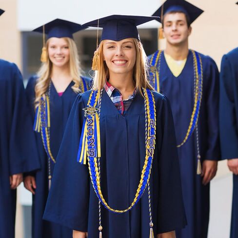 Graduation Lei Class of 2025 Money Leis for Graduation 2025 Ribbon Lei with Braided Necklace Glitter Patches for Him Her High School College Congrats Grad Gifts Party Supplies in Saudi Arabia