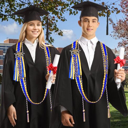 Graduation Lei Class of 2025 Money Leis for Graduation 2025 Ribbon Lei with Braided Necklace Glitter Patches for Him Her High School College Congrats Grad Gifts Party Supplies in Saudi Arabia