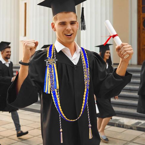 Graduation Lei Class of 2025 Money Leis for Graduation 2025 Ribbon Lei with Braided Necklace Glitter Patches for Him Her High School College Congrats Grad Gifts Party Supplies in Saudi Arabia
