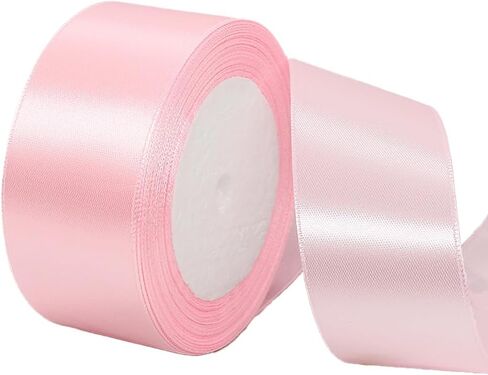 1-1/2 Inch Solid Satin Ribbon Polyester Fabric Ribbon for Gift Wrapping Party Decoration Wedding Invitations DIY Handmade Bridal Bouquets Christmas Gift,Pink,25 Yards in Saudi Arabia