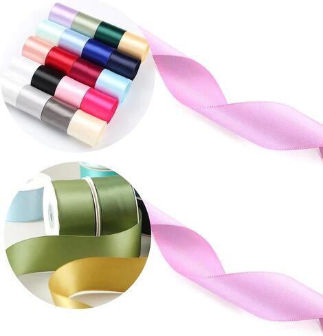 1-1/2 Inch Solid Satin Ribbon Polyester Fabric Ribbon for Gift Wrapping Party Decoration Wedding Invitations DIY Handmade Bridal Bouquets Christmas Gift,Pink,25 Yards in Saudi Arabia
