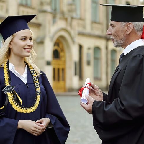 2025 Graduation Honor Ribbon Leis, Graduation Leis Class, Gift Braided for Men and Women (Blue White) in Kuwait