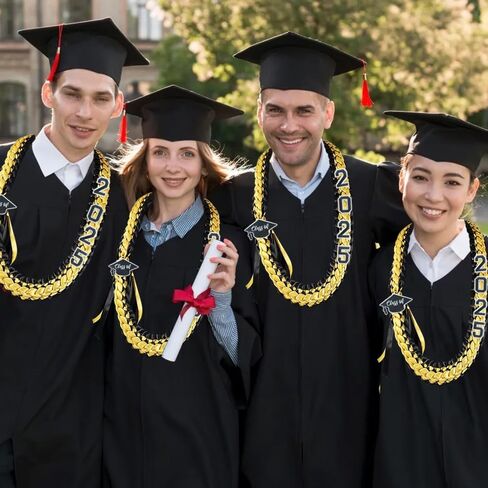 2025 Graduation Honor Ribbon Leis, Graduation Leis Class, Gift Braided for Men and Women (Blue White) in Kuwait