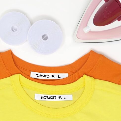 Haberdashery Online - Pink Write On Iron-on Fabric Labels for Children's Clothes, School, Nursery, Residence, 3m x 1cm Roll, No Pen Included - Color: Pink Fabric, Material: Polyester in Saudi Arabia