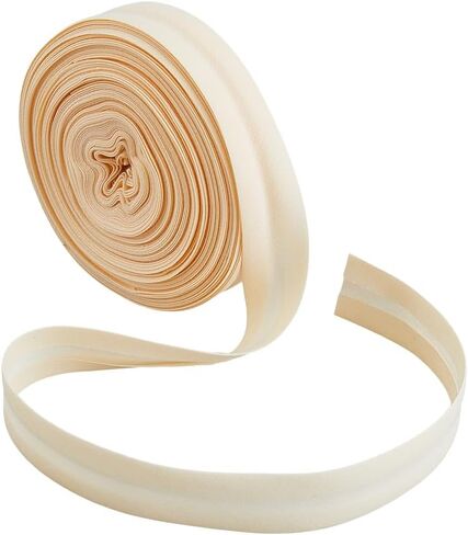 Hobbspring 3/4 inch Single Fold Bias Tape 21.87 Yards Beige Prefolded Binding Tape Polyester Natural Webbing Bulk Tape for Sewing, Decoration, Hemming and Seaming in Kuwait