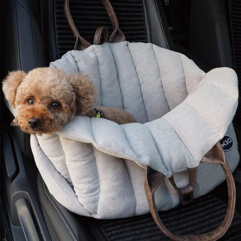 K10 Car-Go Tote - Dual Purpose Pet Tote and Dog Car Seat - Carry Your Dog or cat Safely with Harness Attachment - Attach The Bag to a Car Seat to use as a Pet Carrier (Oatmeal Beige) in Kuwait