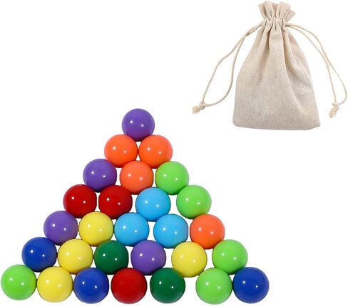 30Pcs 14MM Wahoo Board Game Replacement Marbles 6 Colors Aggravation Marbles with 6 Dices and 1 Storage Bag for Aggravation Wahoo Board Game in Kuwait
