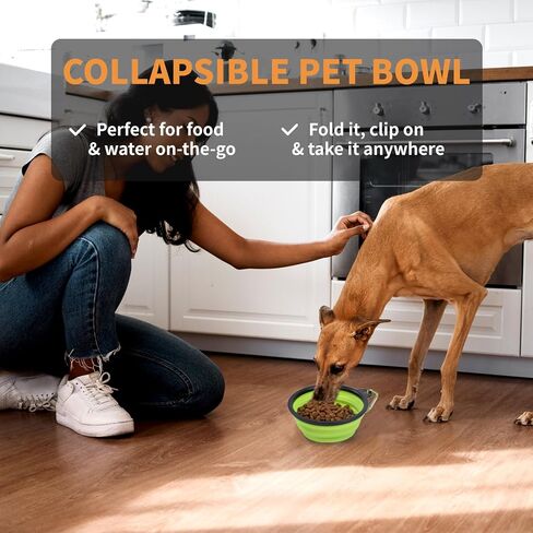 Collapsible Dog Bowls for Travel 2-Pack Dog Portable Water Bowl for Dogs Cats Foldable Feeding Watering Dish for Traveling Camping Walking with 2 Carabiners (Blue Yellow) in Saudi Arabia