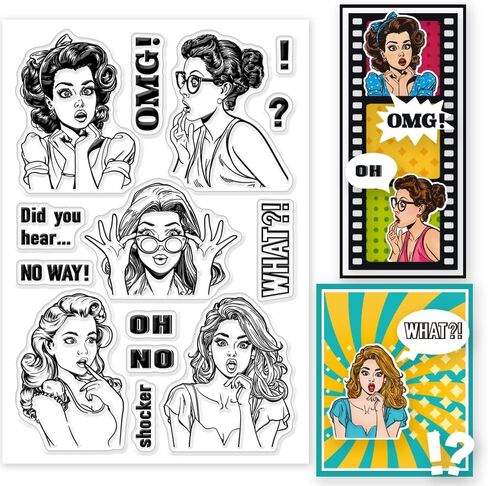 GLOBLELAND Steampunk Lady Clear Stamps for DIY Scrapbooking Gear Lady Silicone Stamp Seals Transparent Stamp for Cards Making Photo Album Journal Decoration 6.3×4.33inch in Saudi Arabia
