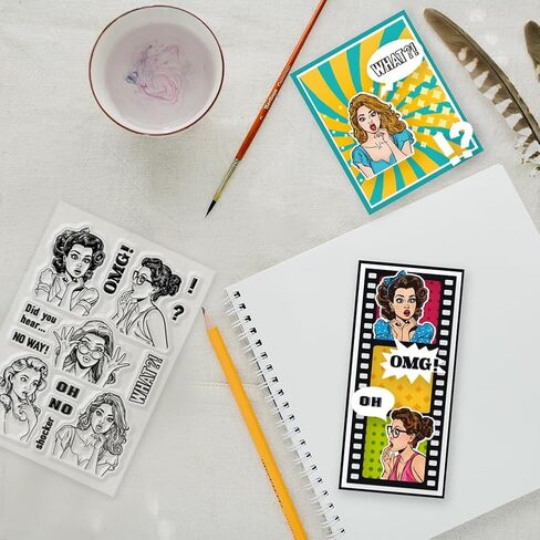 GLOBLELAND Steampunk Lady Clear Stamps for DIY Scrapbooking Gear Lady Silicone Stamp Seals Transparent Stamp for Cards Making Photo Album Journal Decoration 6.3×4.33inch in Saudi Arabia