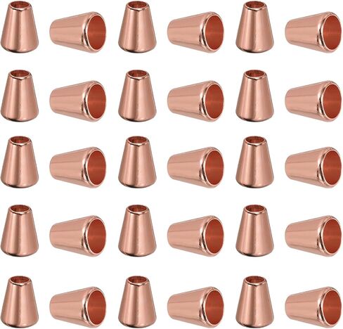PATIKIL Bell Stopper Conical Cord Ends, 30 Pack Zinc Alloy Cord Rope Fastener Lock Clip for DIY Backpacks Shoelaces Bags, Bright Rose Gold in Saudi Arabia