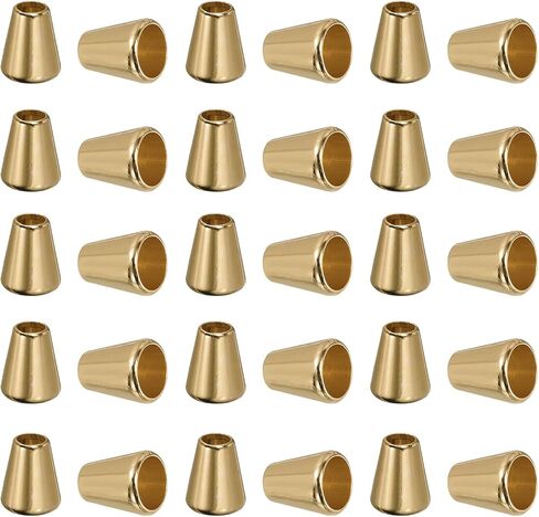 PATIKIL Bell Stopper Conical Cord Ends, 30 Pack Zinc Alloy Cord Rope Fastener Lock Clip for DIY Backpacks Shoelaces Bags, Bright Rose Gold in Saudi Arabia