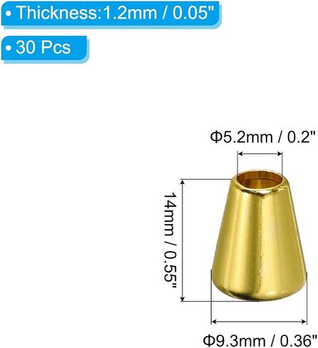Patikil Bell Stopper نهايات الحبل المخروطي ، 30 حزمة سبيكة الزنك سبل الحبل مقطع قفل قفل لحقائب الظهر DIY أكياس الحذاء ، الذهب الوردي المشرق in Kuwait