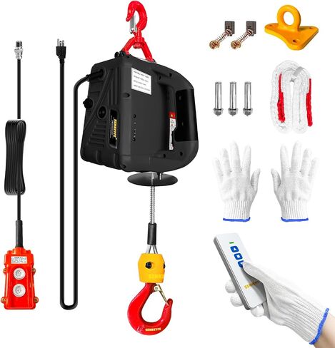Power Electric Portable Hoist Winch 1100LBS, 2 in 1 Electric Cable Hoist 110V 25 FT with Lifting Strap, Electric Hoist Lift Ceiling Winch for Lifting Towing in Saudi Arabia