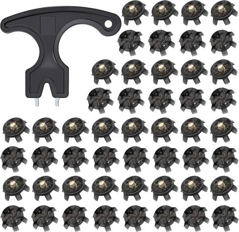 51 Pcs Golf Shoe Spikes Replacements Set 50 Golf Shoe Cleats Replacement & 1 Black Golf Cleats Spanner Metal Thread Screw 6 mm Dia Golf Cleats Replacement for Golf Player Golf Lover in Saudi Arabia