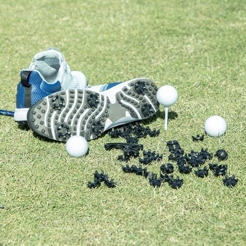 51 Pcs Golf Shoe Spikes Replacements Set 50 Golf Shoe Cleats Replacement & 1 Black Golf Cleats Spanner Metal Thread Screw 6 mm Dia Golf Cleats Replacement for Golf Player Golf Lover in Saudi Arabia