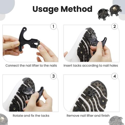 51 Pcs Golf Shoe Spikes Replacements Set 50 Golf Shoe Cleats Replacement & 1 Black Golf Cleats Spanner Metal Thread Screw 6 mm Dia Golf Cleats Replacement for Golf Player Golf Lover in Saudi Arabia