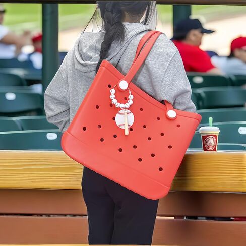 Sports Wooden Beads Charms for Bogg Bag Baseball,Baseball Accessories Mom Decor for Bogg Bag Handbag Beach Tote Bag in Kuwait