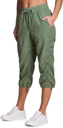 بنطال كابري نسائي من RBX Active خفيف الوزن ومنسوج قابل للتمدد برباط in Kuwait
