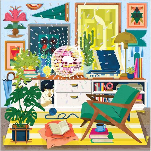 Galison Curious Cats 500 Piece Puzzle from Galison - Bright and Colorful Illustrations of Feline Pranksters, Perfect for The Whole Family to Enjoy Together, 20" x 20", Great Gift Idea in Saudi Arabia
