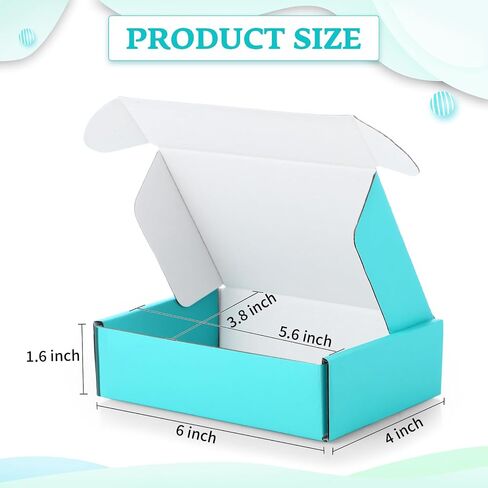 Spakon 50 Packs Shipping Boxes Cardboard Corrugated Mailer Packaging Boxes for Small Business Cute Small Box Cardboard Carton Box Mailers for Packaging Product (Candy Color,6 x 4 x 1.6 Inches) in Kuwait
