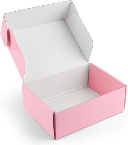 Golden State Art ، 10 × 8x3 مربع بريد Pink Pink ، 26 حزمة هدايا مربعات هدايا متينة الأعمال التجارية الصغيرة ، إمدادات الشحن التعبئة المموجة من الورق المقوى. in Saudi Arabia