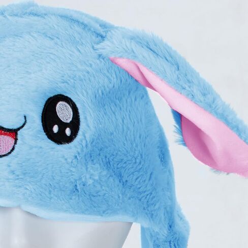 Ear Moving Jumping Rabbit Hat Bunny Plush Cap, Halloween Easter Party Cosplay Holiday Hat for Women Girls in Kuwait