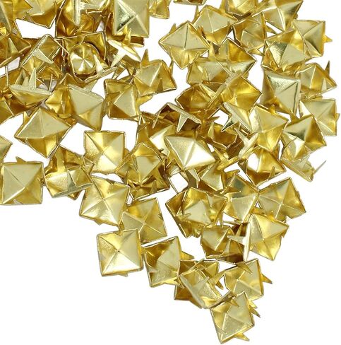 Moicstiy 100 PCS 9mm Metal Punk Spikes Pots ، Metallic Black Pyramid Studs Four-Jaw Square للجلد والملابس والكيس in Kuwait