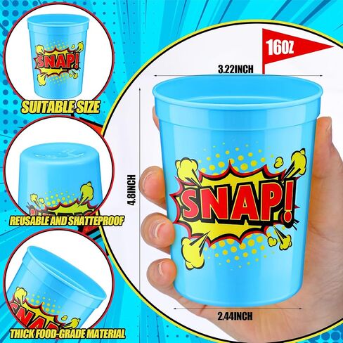 Pickmesh 48 Pcs 16 oz Plastic Cups Bulk Reusable Gender Reveal Hero Volleyball Designs Cups Pink and Blue Sport Drinking Tumbler for Sport Theme Birthday Baby Shower Party Decorations(Hero) in Kuwait