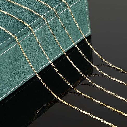 UMAOKANG 33 Feet Gold Plated Chains for Jewelry Making Flat Cable Chain Link Spool DIY Craft Earring Bracelet Necklace Chain Bulk with Lobster Clasps Jump Rings Pinch Clip Clasp in Kuwait