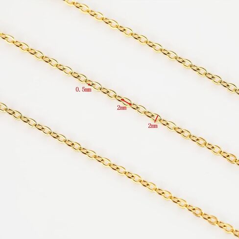 UMAOKANG 33 Feet Gold Plated Chains for Jewelry Making Flat Cable Chain Link Spool DIY Craft Earring Bracelet Necklace Chain Bulk with Lobster Clasps Jump Rings Pinch Clip Clasp in Kuwait