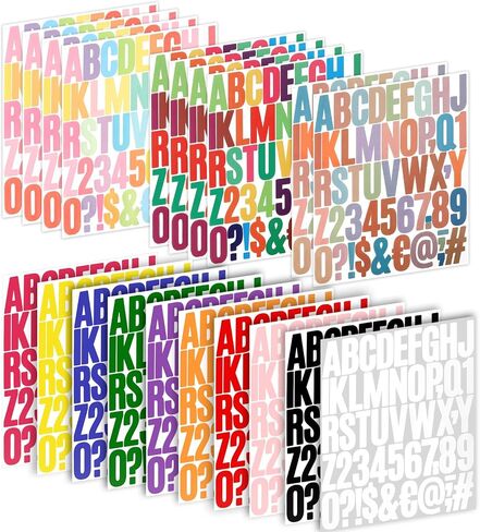 2 Inch Large Vinyl Letter Stickers, 20 Sheets 1000 PCS Self-Adhesive Multicolor Alphabet Stickers for Water Bottles, Mailbox, Craft, Scrapbooking, Decor in Saudi Arabia