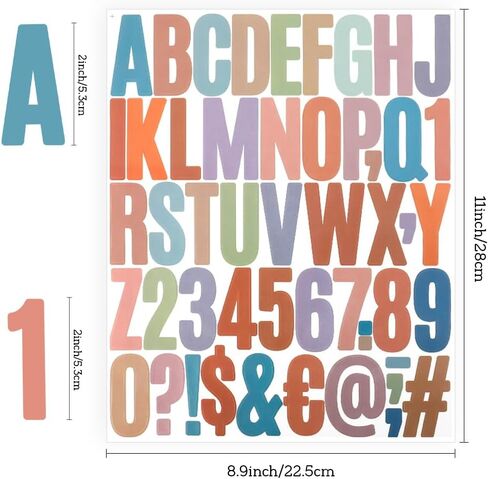 2 Inch Large Vinyl Letter Stickers, 20 Sheets 1000 PCS Self-Adhesive Multicolor Alphabet Stickers for Water Bottles, Mailbox, Craft, Scrapbooking, Decor in Saudi Arabia