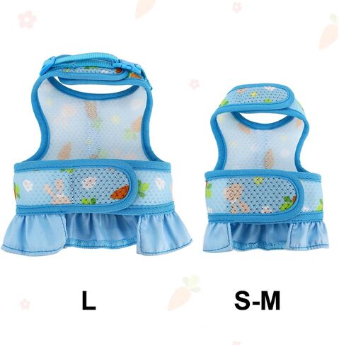 Rabbit Harness and Leash Set,Proof Walking Escape Cute Floral Mesh Vest Breathable Rabbit Costumes for Bunny, Hiking, Training for Ferret Kitten Puppy Small Animals Pink S in Saudi Arabia