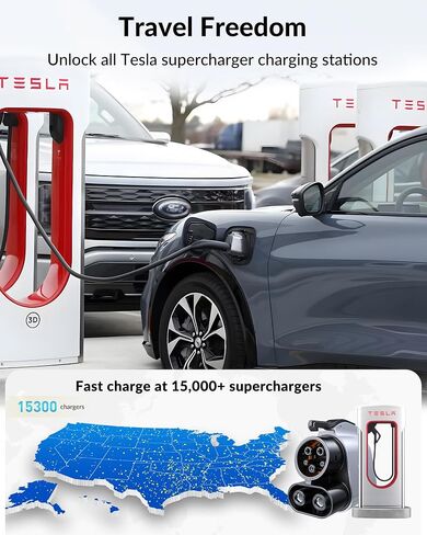 2024 Tesla Supercharger to CCS1 Charging Adapter [Max 500A, 1000V] NACS to CCS Electric Vehicle Adapter, Tesla Supercharger Adapter, Fit for All Ford EVs, Fit for Rivian R1T R1S R2 R3 EVs in Kuwait