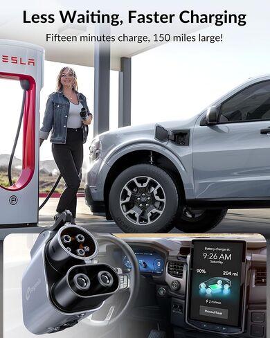 2024 Tesla Supercharger to CCS1 Charging Adapter [Max 500A, 1000V] NACS to CCS Electric Vehicle Adapter, Tesla Supercharger Adapter, Fit for All Ford EVs, Fit for Rivian R1T R1S R2 R3 EVs in Kuwait