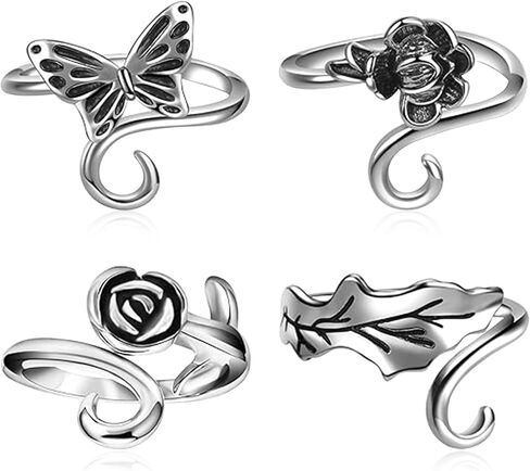 4pcs Knitting Crochet Loop Ring for Fingers Metal Open Yarn Guide Crochet Rings in Kuwait