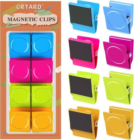 8 Pack Heavy Duty Refrigerator Magnets - Whiteboard & Fridge Magnetic Clips in Saudi Arabia