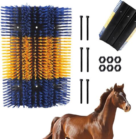 17 X 7.5 Inch Livestock Scratching Brush with Screws, Horse Scratching Post Durable Cattle Brush Scratcher, Cow Scratching Post, Livestock Scratch Brush for Elk, Pig, Sheep Itching Relieve in Saudi Arabia