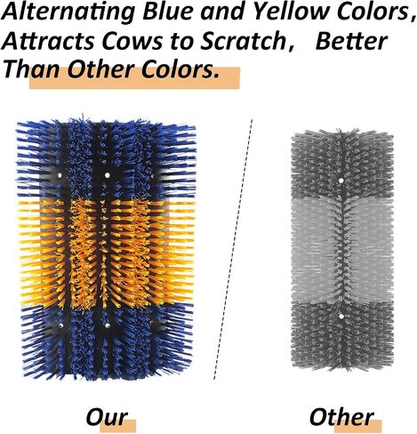 17 X 7.5 Inch Livestock Scratching Brush with Screws, Horse Scratching Post Durable Cattle Brush Scratcher, Cow Scratching Post, Livestock Scratch Brush for Elk, Pig, Sheep Itching Relieve in Saudi Arabia